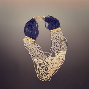 Beaded Statement Necklace. Neutral colors.